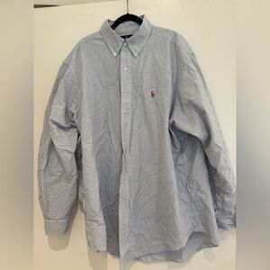 Ralph Lauren Men's Light Blue Pinstripe Shirt